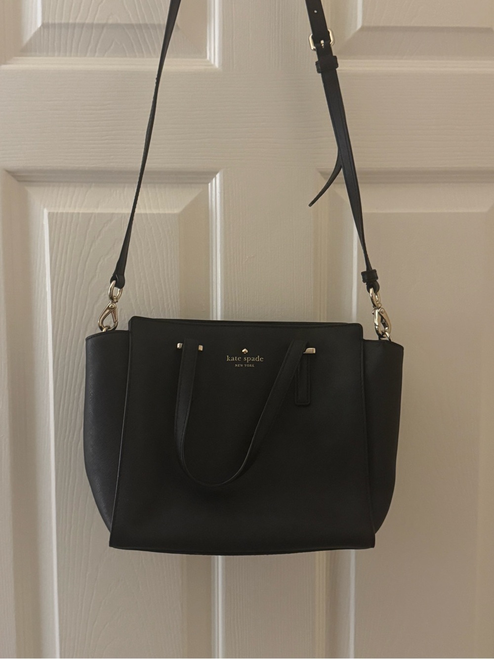 kate spade Black Leather Convertible Tote Shoulder Bag